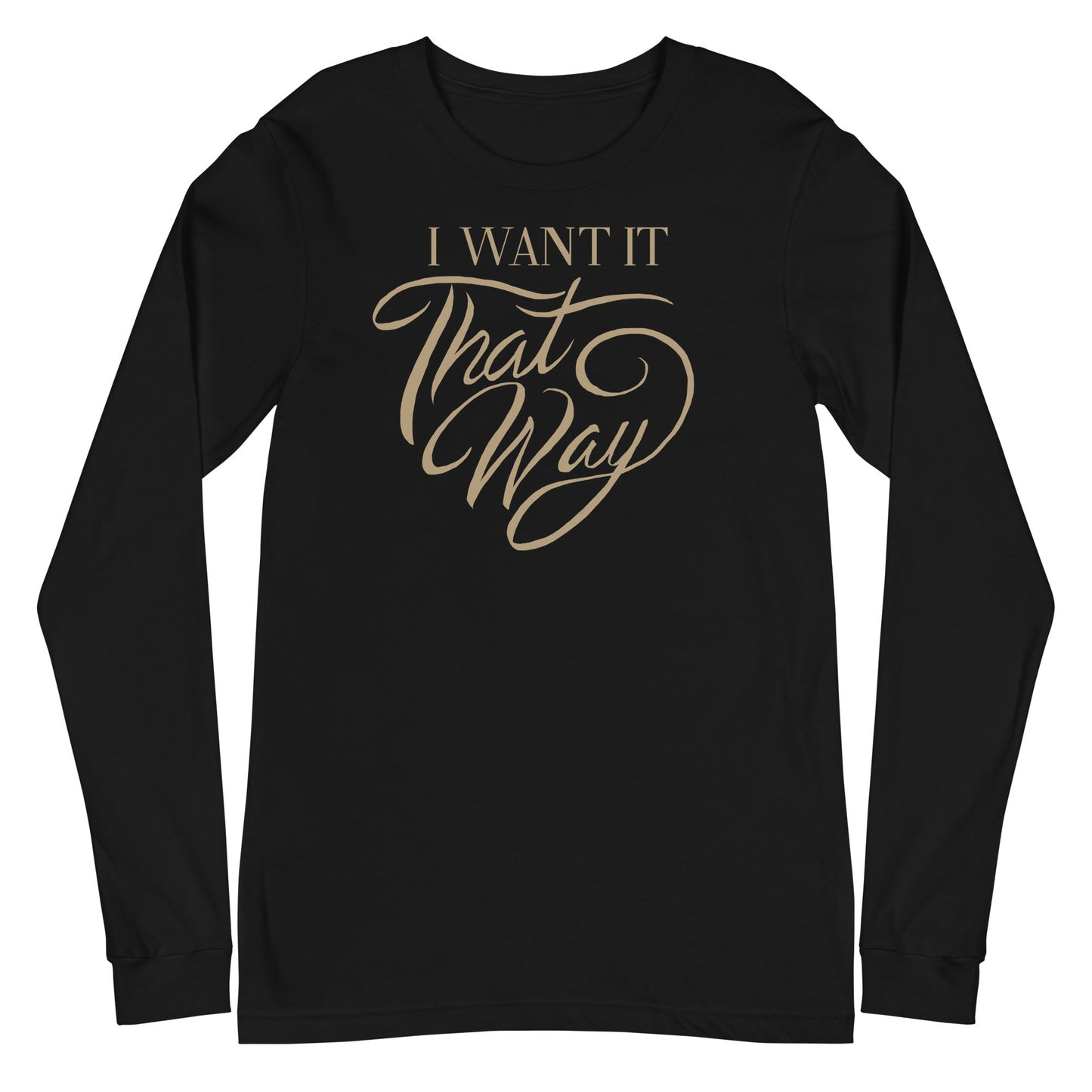 Backstreet Boys I Want it TOfficially Licensed Hat Way Mens Long Sleeve T Shirt Black