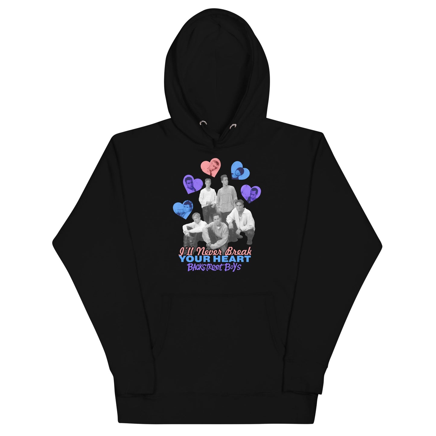 Backstreet Boys Never Break Your Heart Mens Officially Licensed Hoodie Black