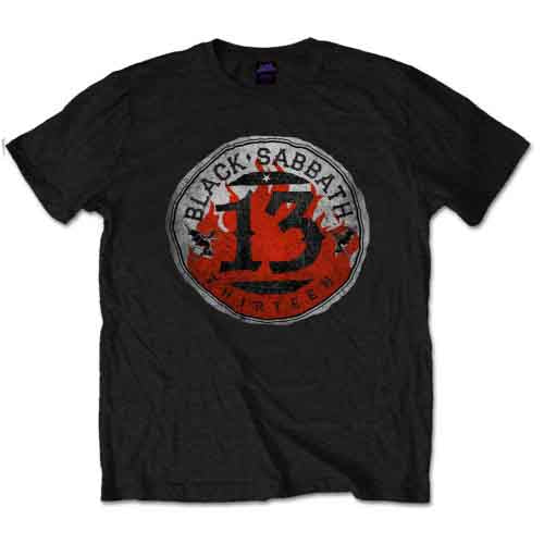 Black Sabbath 13 Flame Circle Mens T Shirt Officially Licensed