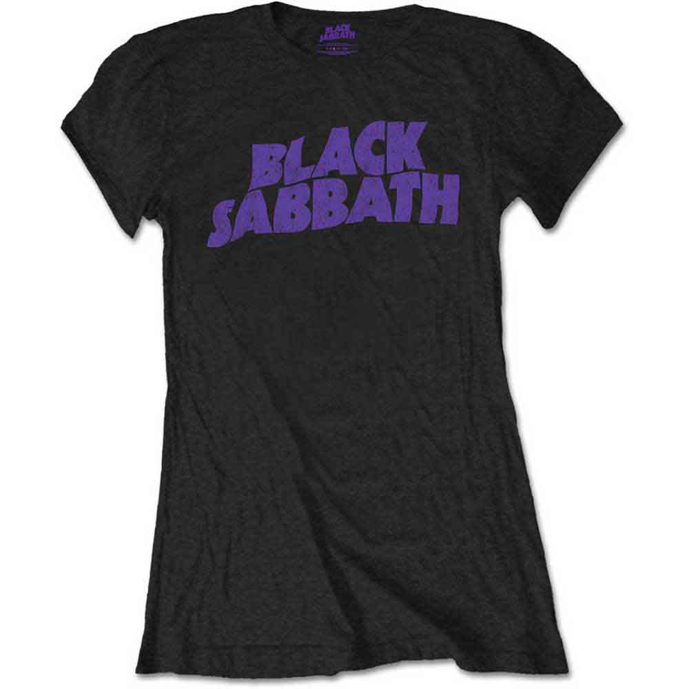 Black Sabbath Wavy Logo Vintage Womens T Shirt Officially Licensed