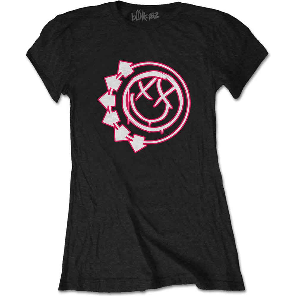 Blink-182 Six Arrow Smile Womens T Shirt Black Officially Licensed