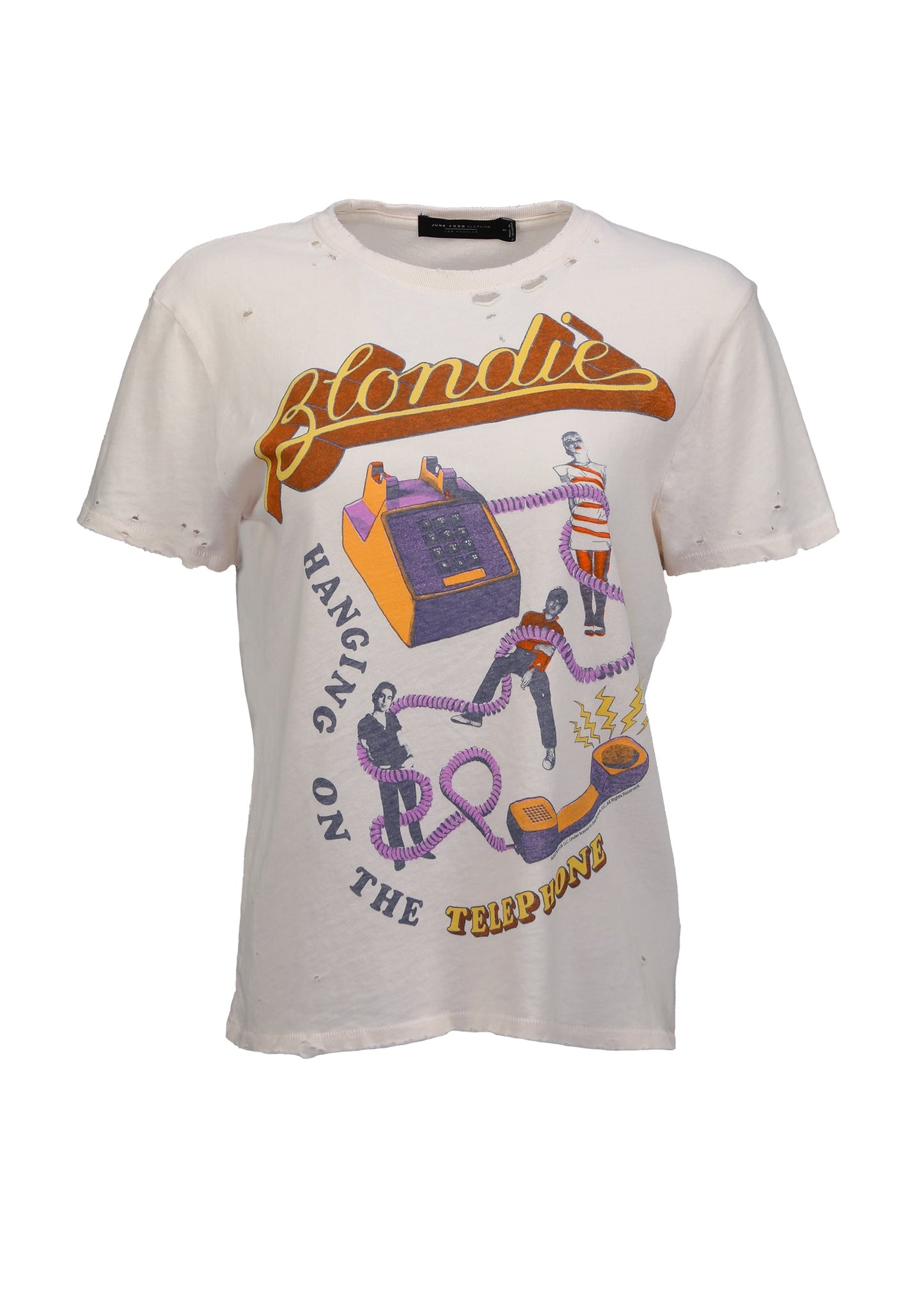 Hanging On The Telephone Blondie Band Womens Shirt White