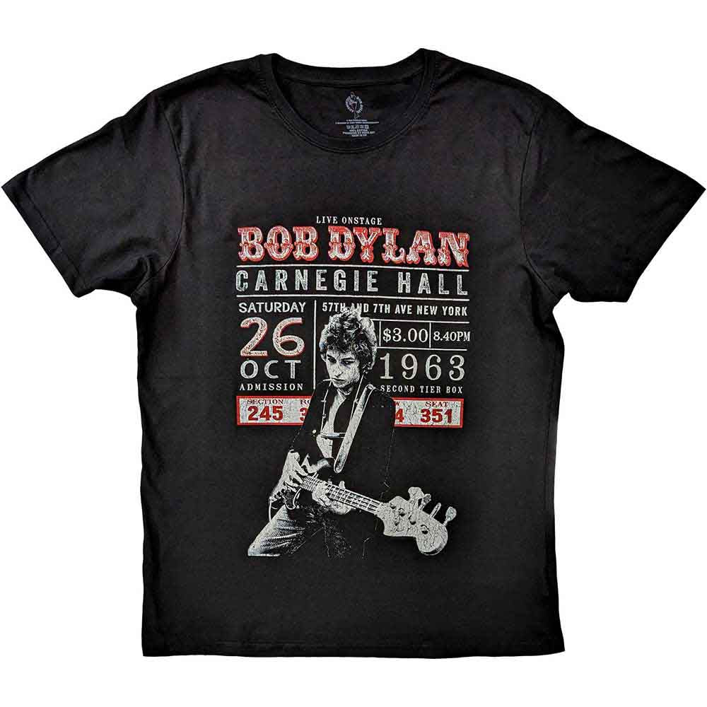 Bob Dylan Carnegie Hall '63 Mens T Shirt Officially Licensed