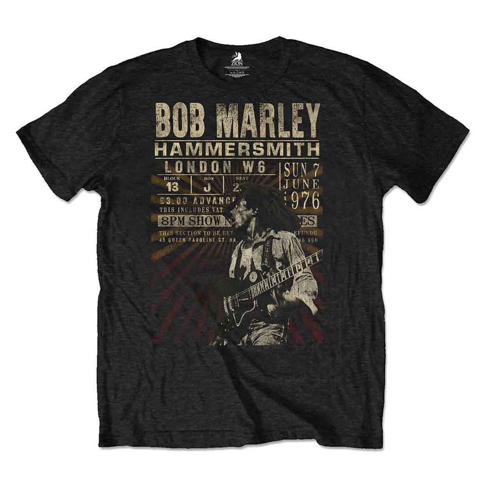 Bob Marley Hammersmith '76 Mens T Shirt Officially Licensed