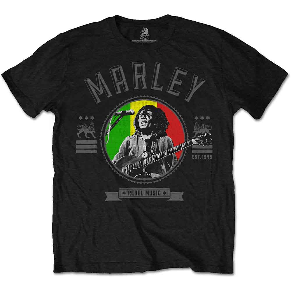 Bob Marley Rebel Music Seal Mens T Shirt Officially Licensed