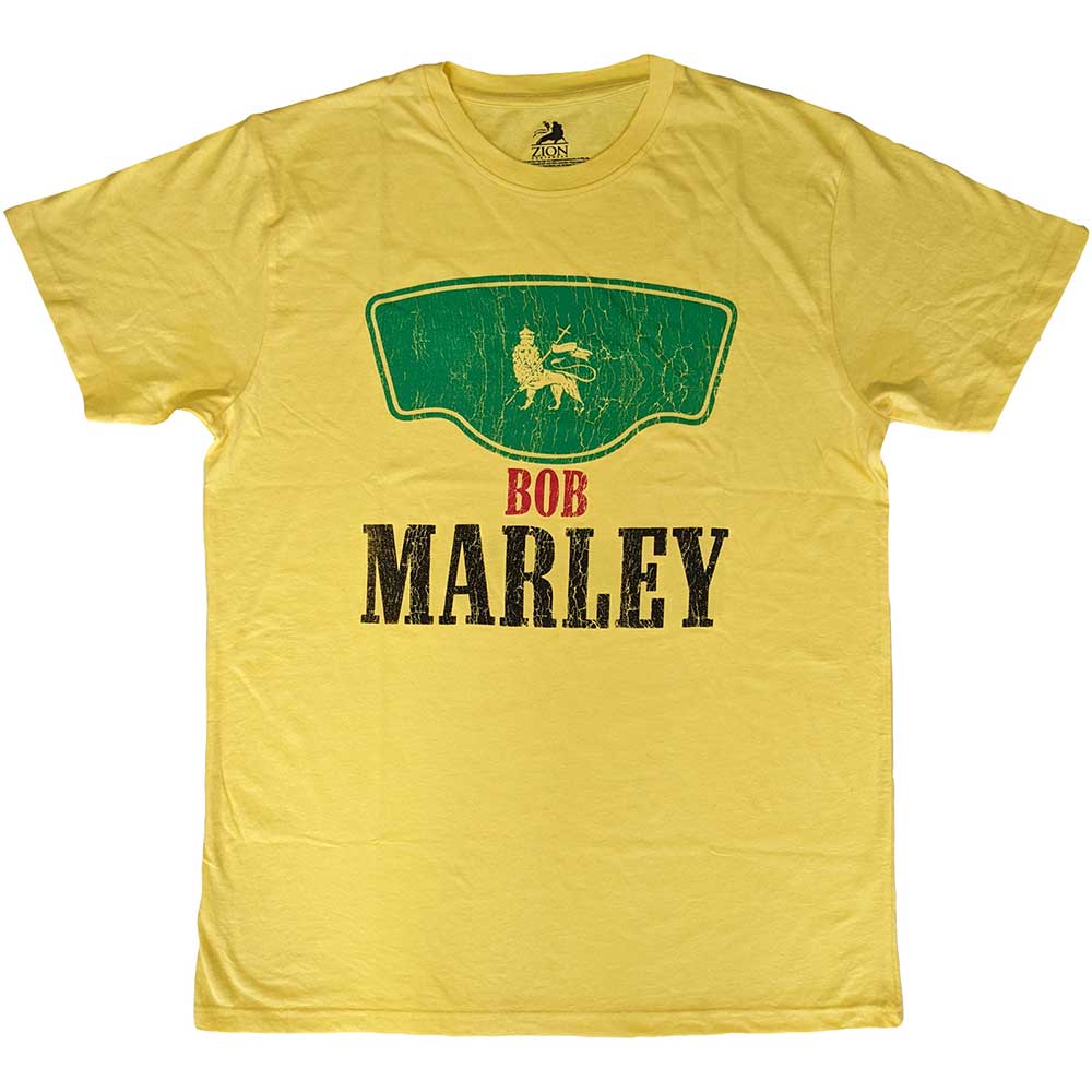 Bob Marley Vintage Green Label Mens T Shirt Yellow Officially Licensed