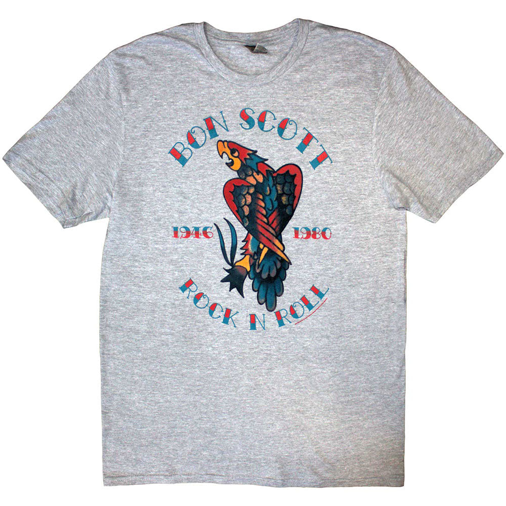 Bon Scott Rock N Roll Mens T Shirt Grey