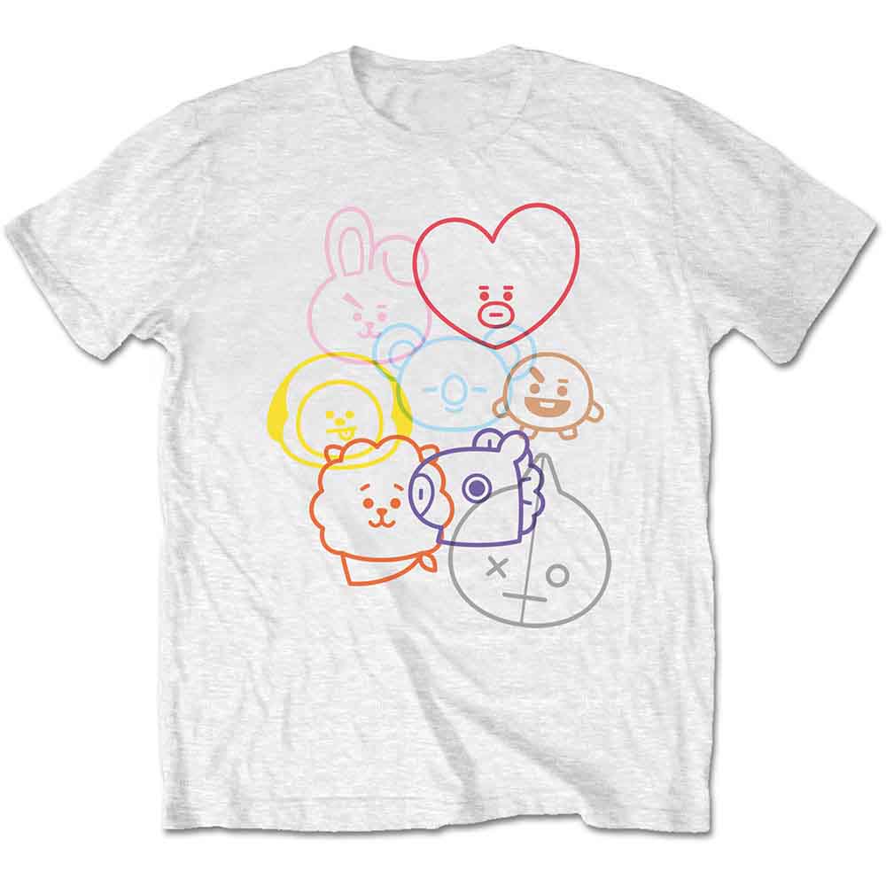 BT21 Faces Mens T Shirt Officially Licensed