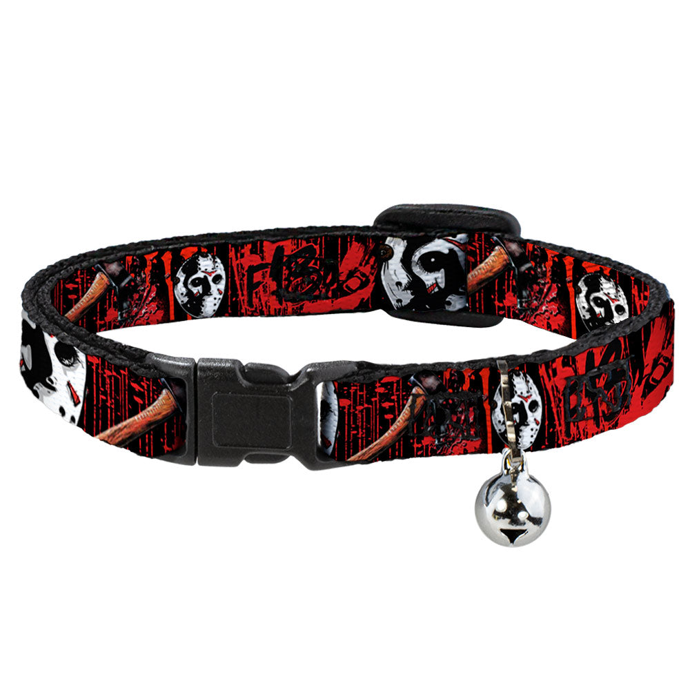 Friday The 13th Jason Blood Splatter Cat Collar