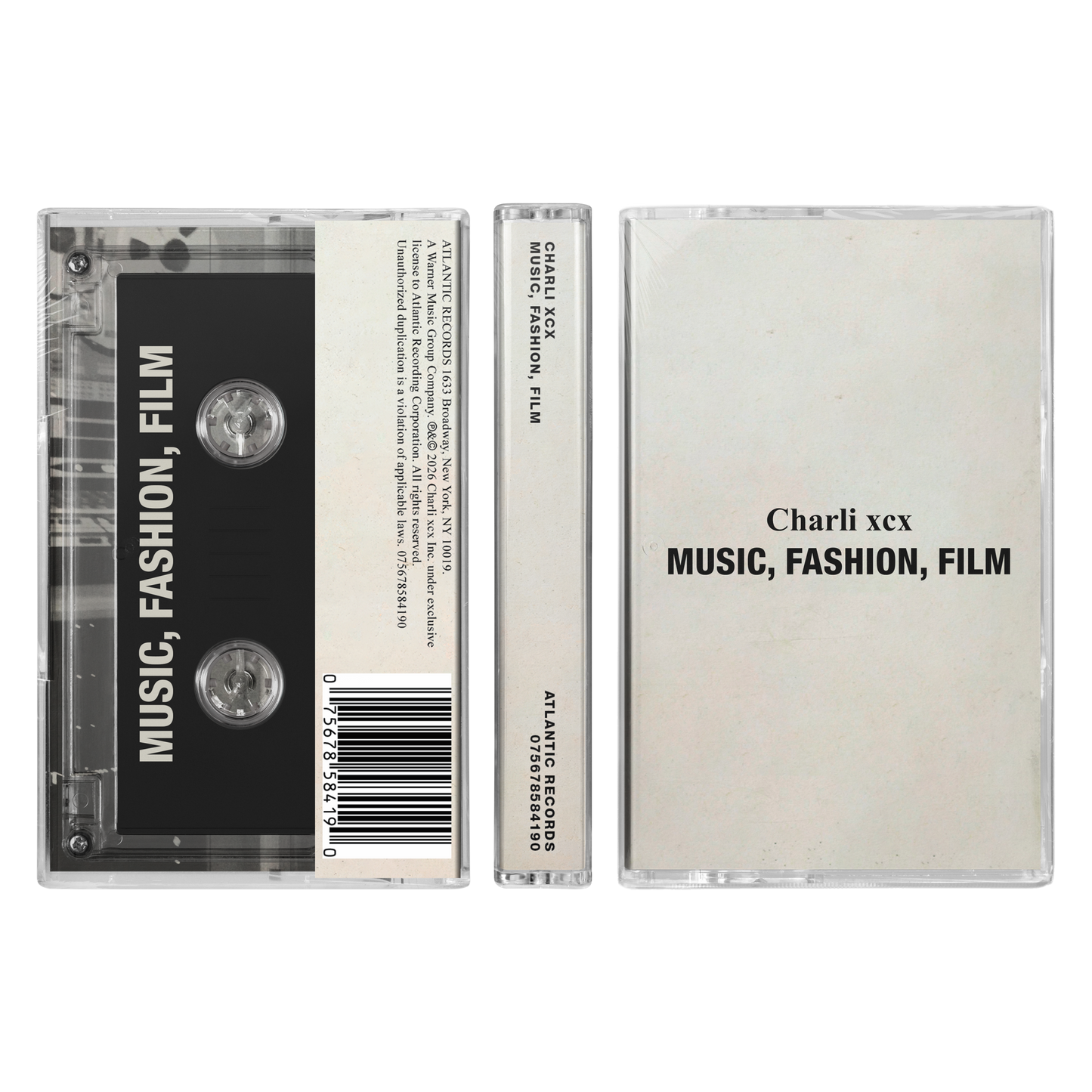 Charli XCX - Music, Fashion, Film Music Cassette Tape