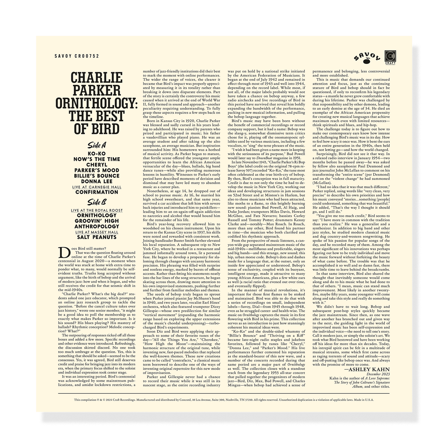Ornithology: The Best Of Bird (LP) Vinyl Record