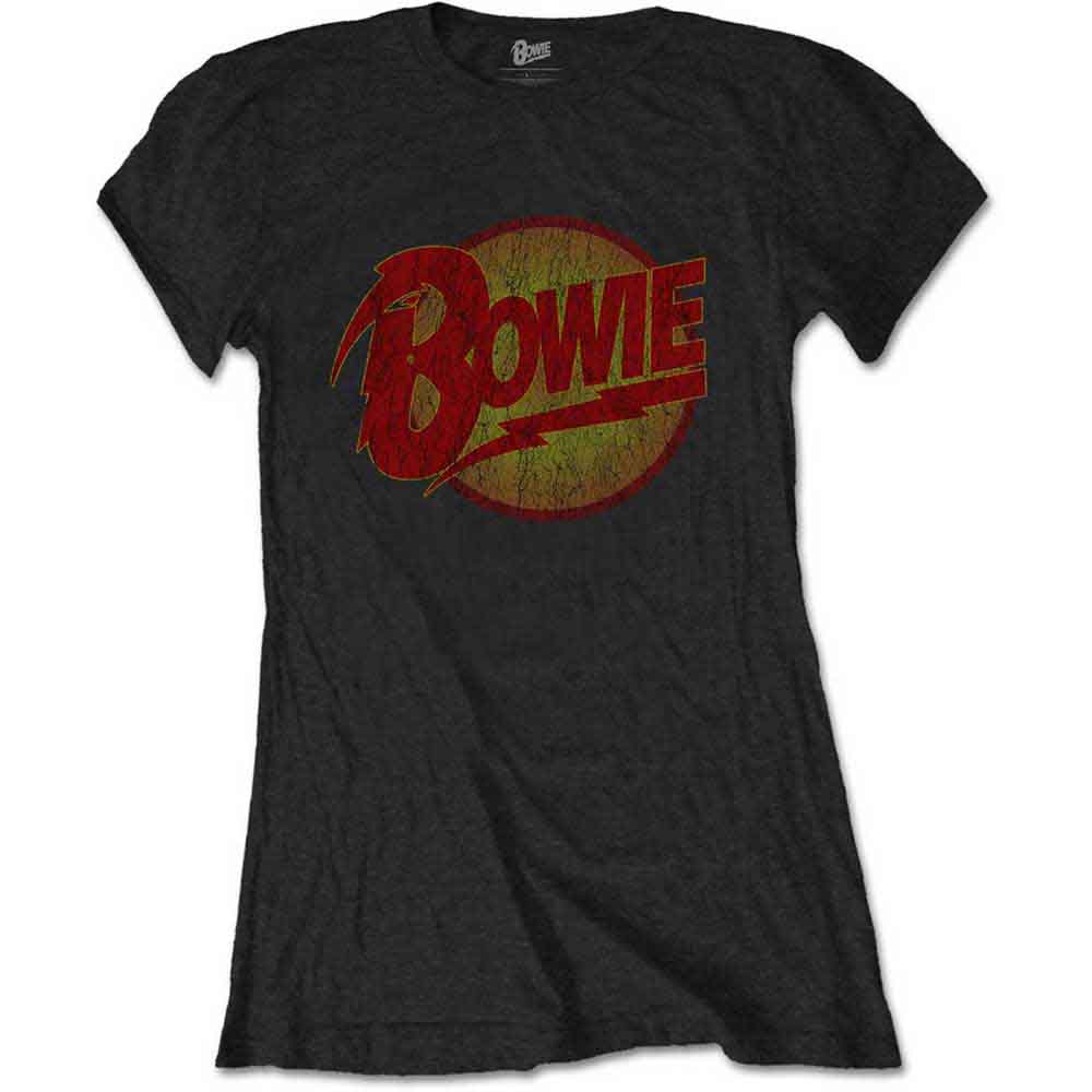 David Bowie Diamond Dogs Vintage Womens T Shirt Black Officially Licensed