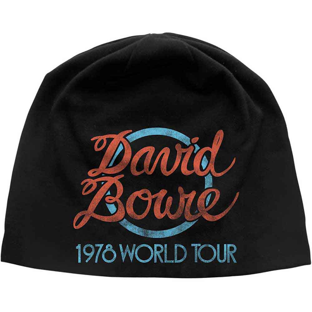 David Bowie World Tour Logo JD Print Beanie Hat Officially Licensed
