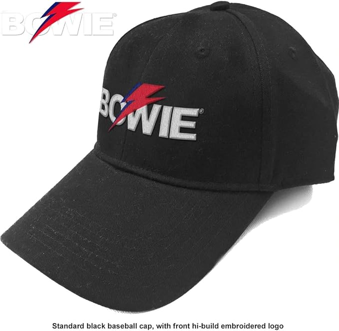 David Bowie Logo Cap Velcro Officially Licensed Hat Black