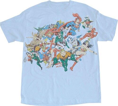 DC Comics Superheros Distressed T-shirt
