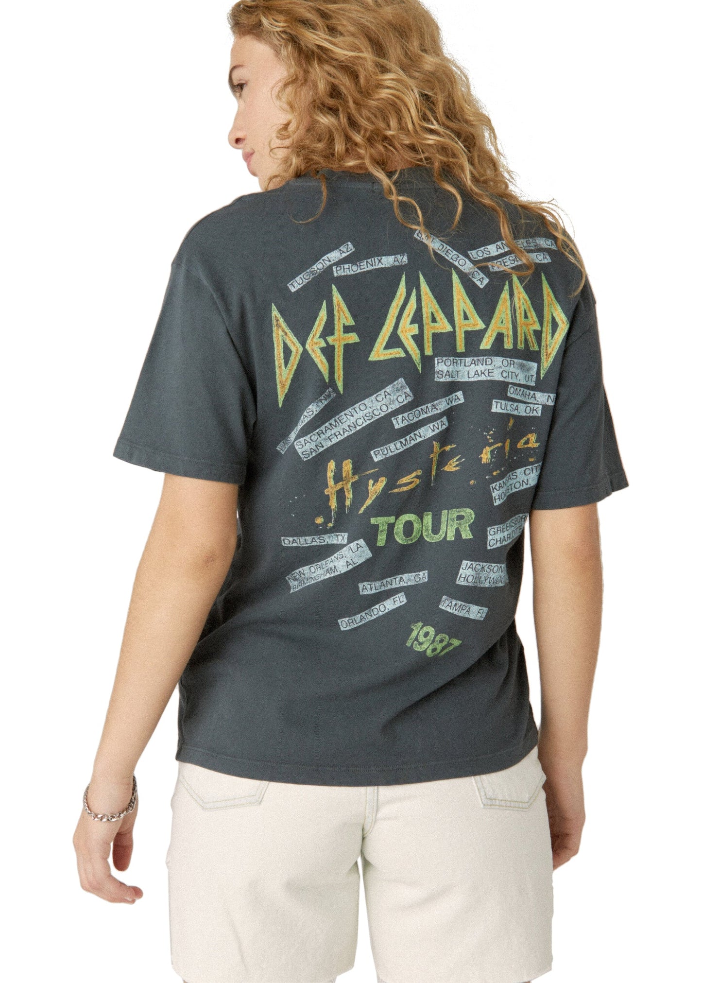 Def Leppard Hysteria Tour Band Tee by Daydreamer LA Womens T Shirt Black