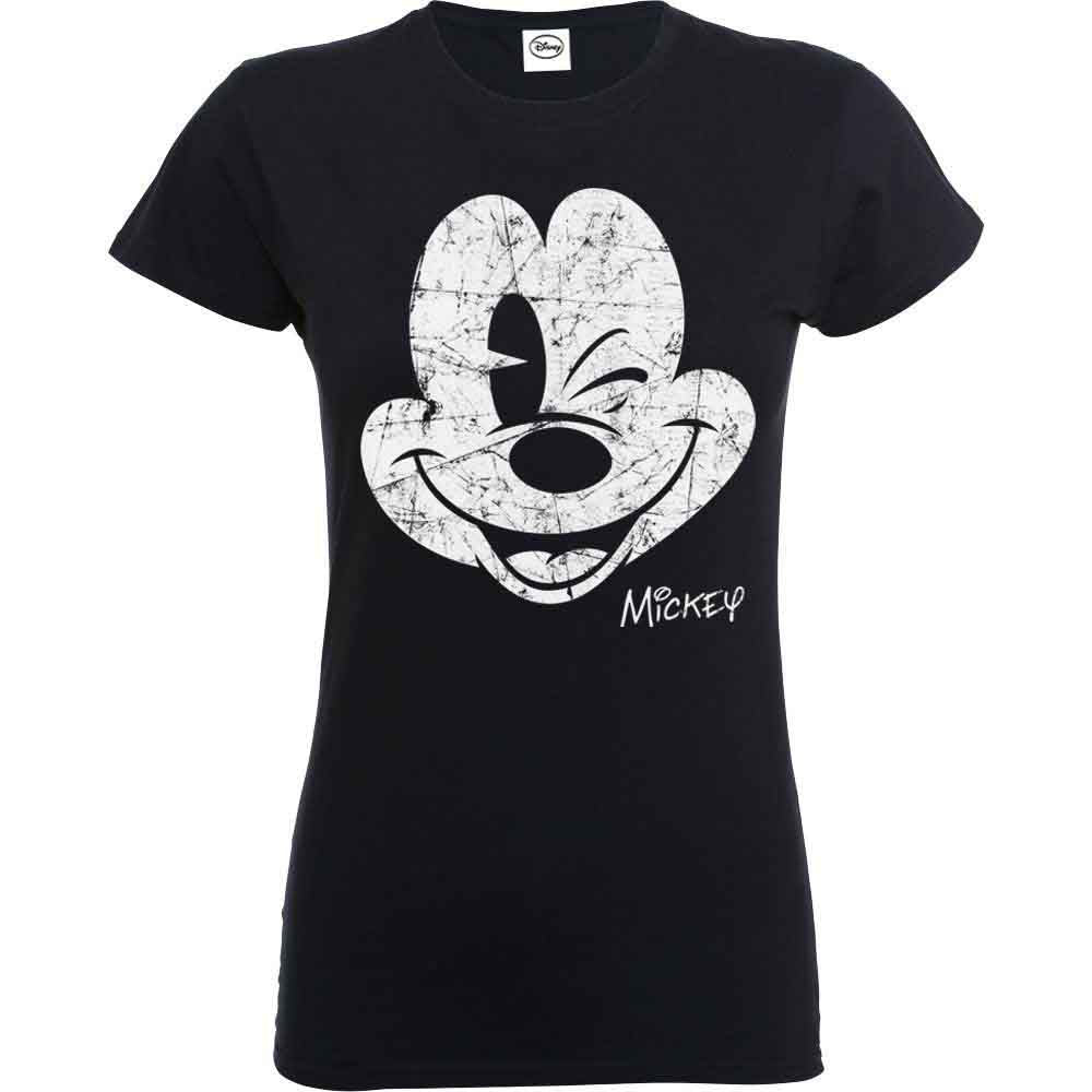 Disney Mickey Mouse Beaten Face Womens T Shirt Officially Licensed
