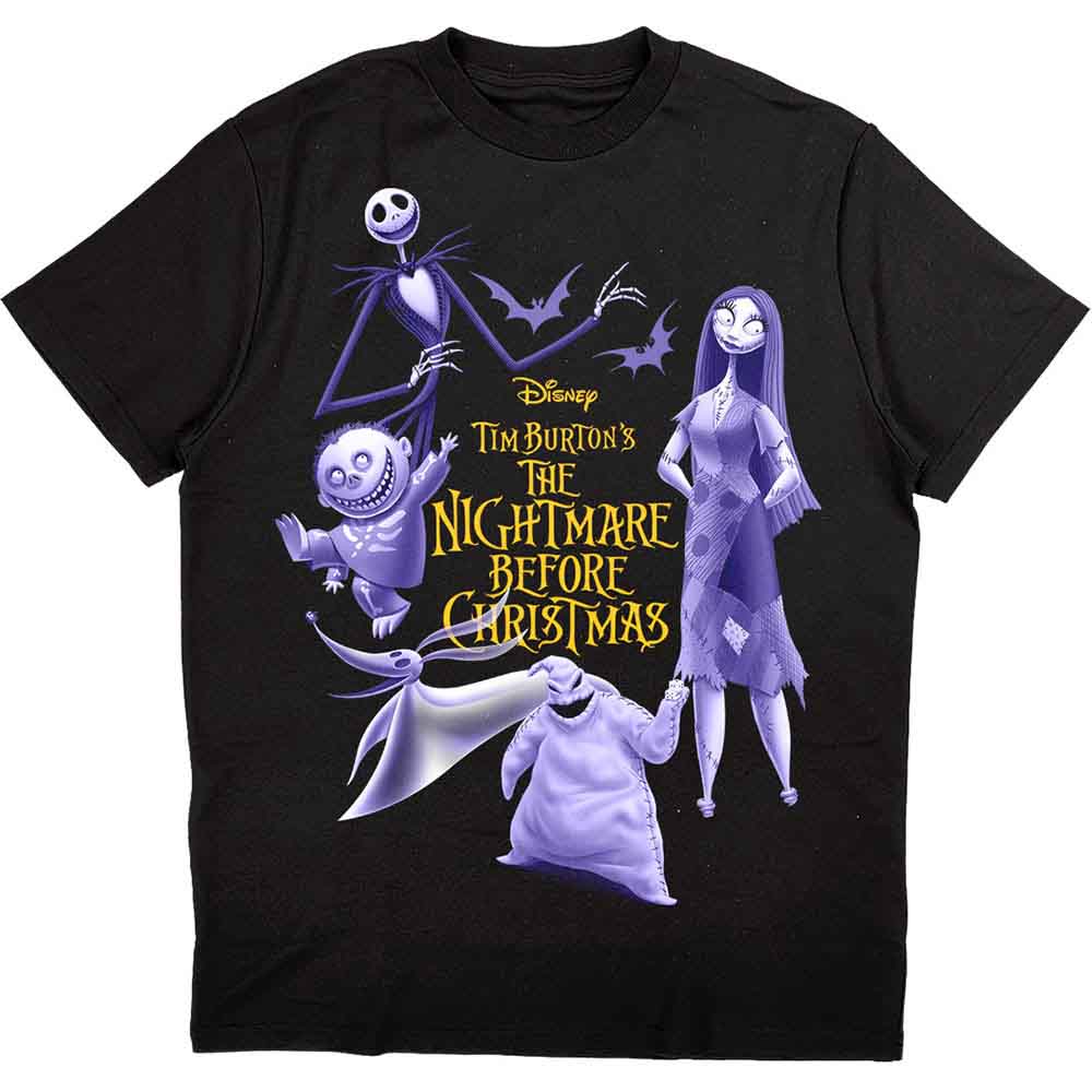 Disney The Nightmare Before Christmas Purple Characters Mens T Shirt Officially Licensed