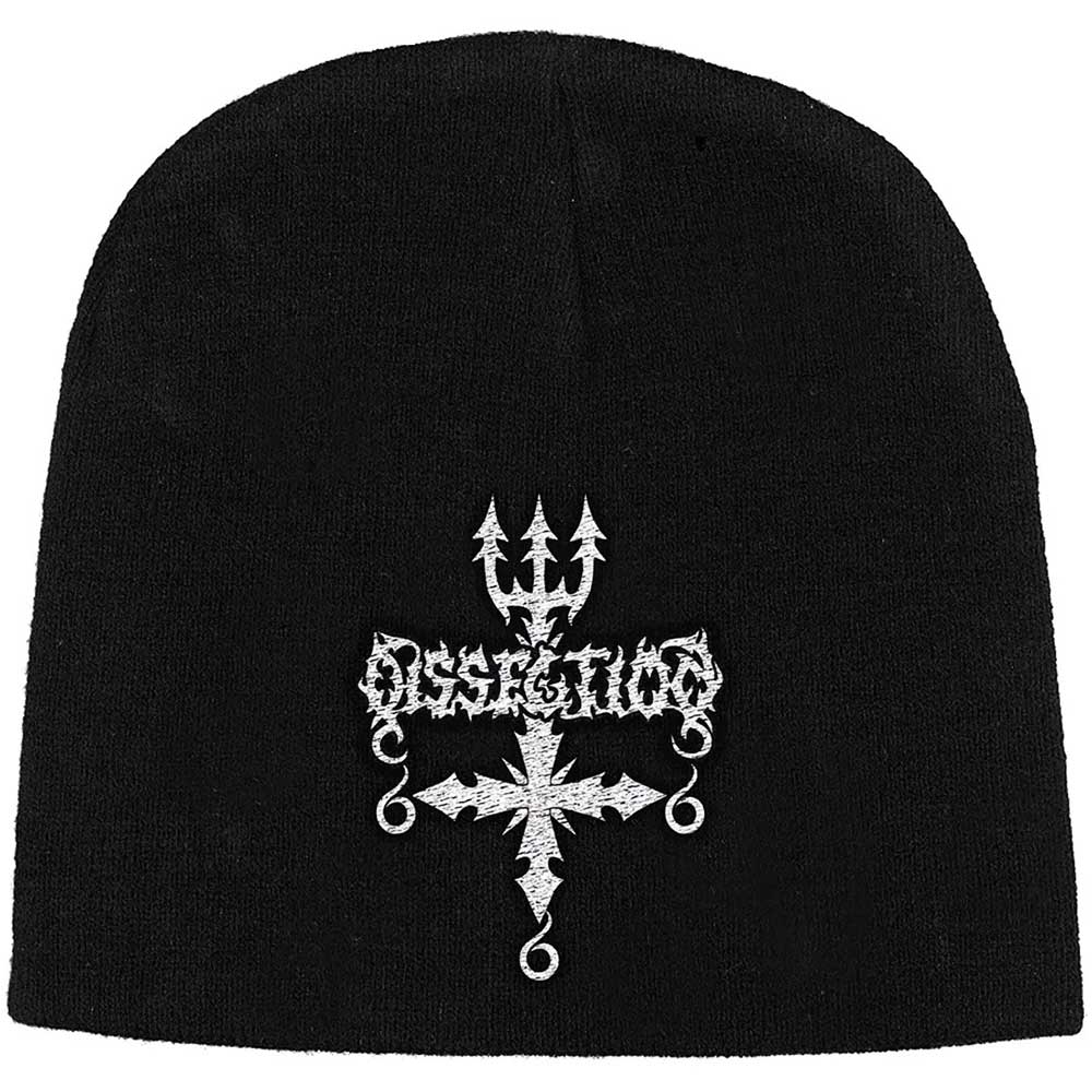 Dissection Logo Cross Beanie Hat Officially Licensed Black
