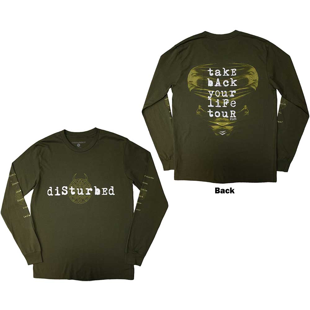 Disturbed European Tour '23 Take Back Long Sleeve Shirt Officially Licensed