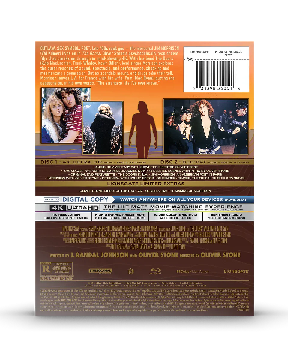 The Doors - Limited Edition Steelbook (4K Ultra HD + Blu-ray + Digital)