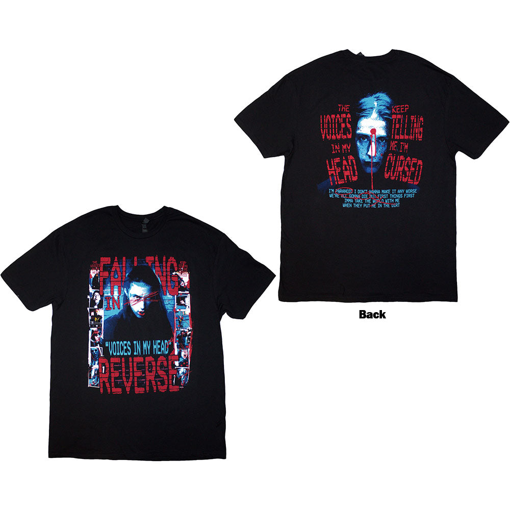 Falling In Reverse Voice Collage Mens T Shirt Black Officially Licensed