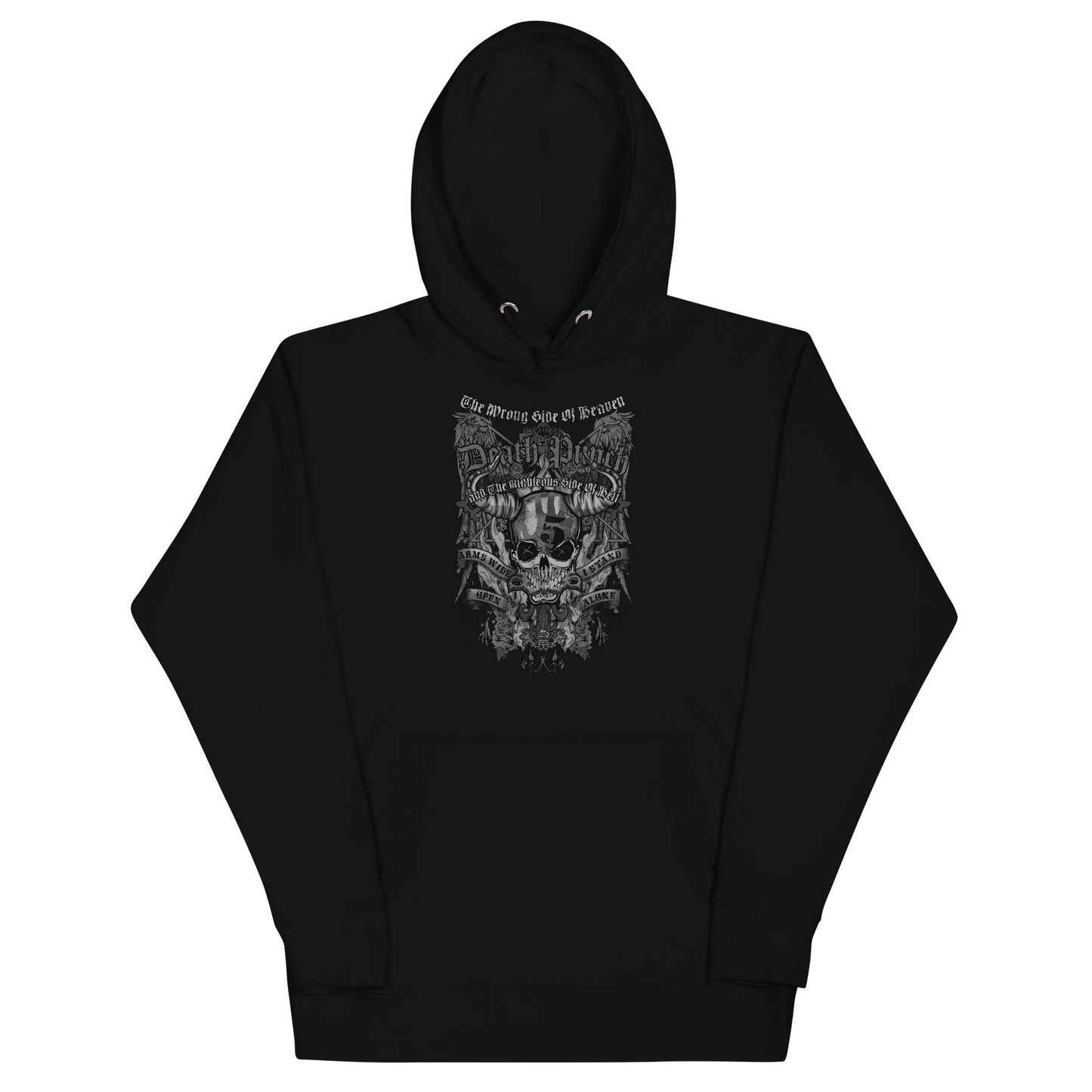 Five Finger Death Punch Righteous Side of Evil Mens Officially Licensed Hoodie Black