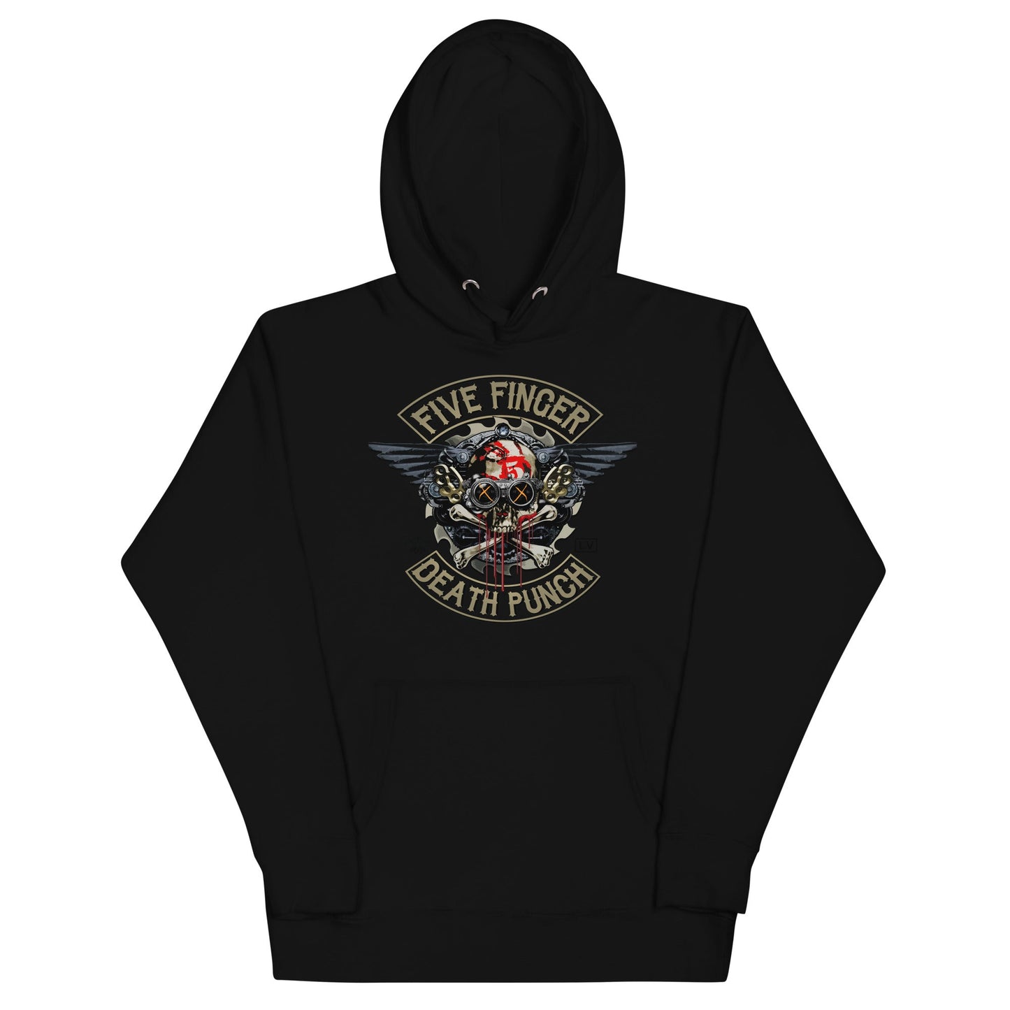 Five Finger Death Punch Crossbones Mens Officially Licensed Hoodie Black