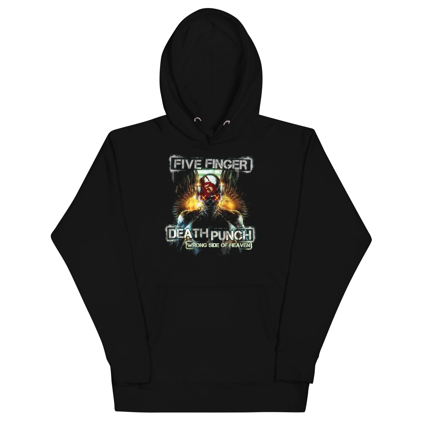 Five Finger Death Punch Bot Heaven Mens Officially Licensed Hoodie Black