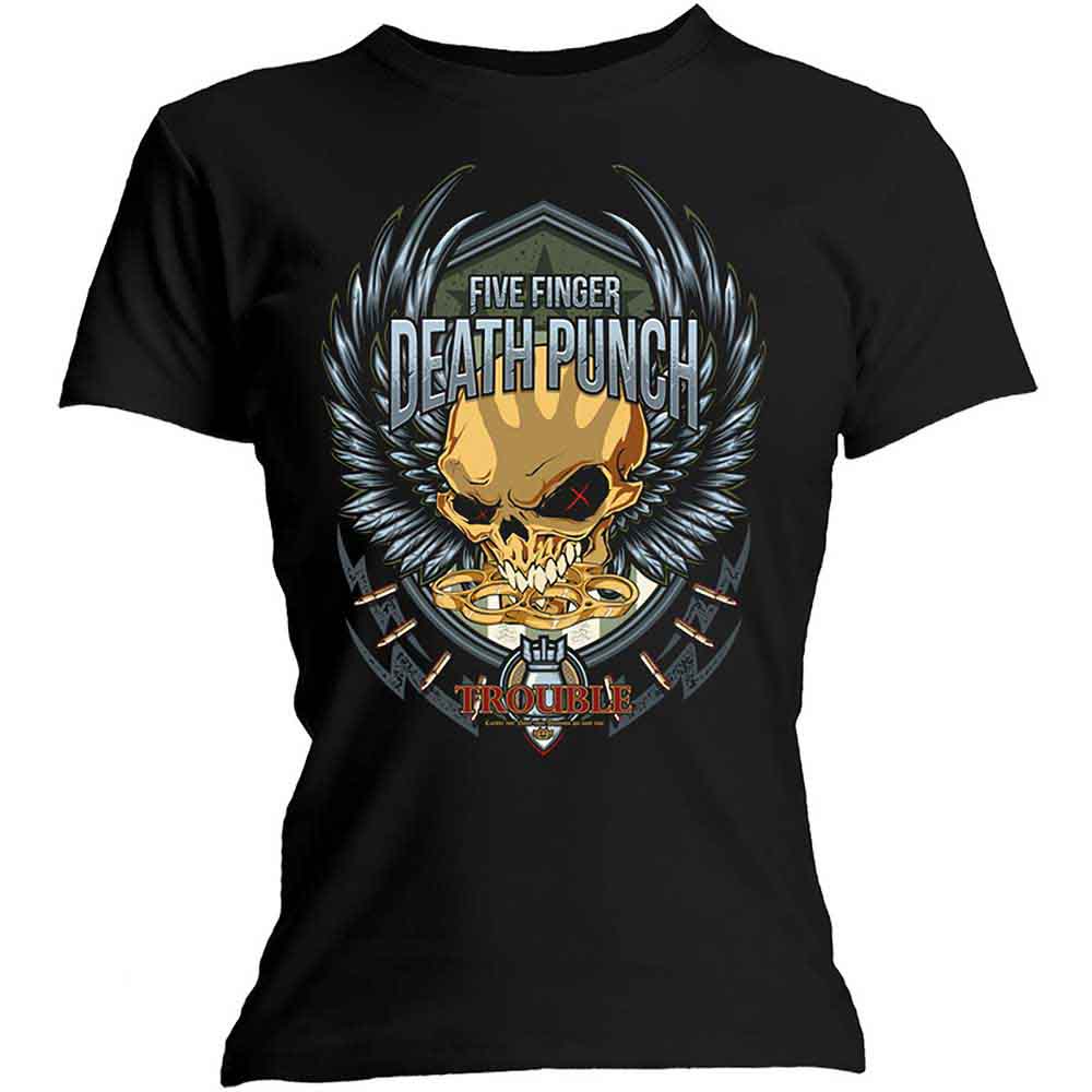 Five Finger Death Punch Trouble Womens T Shirt Officially Licensed