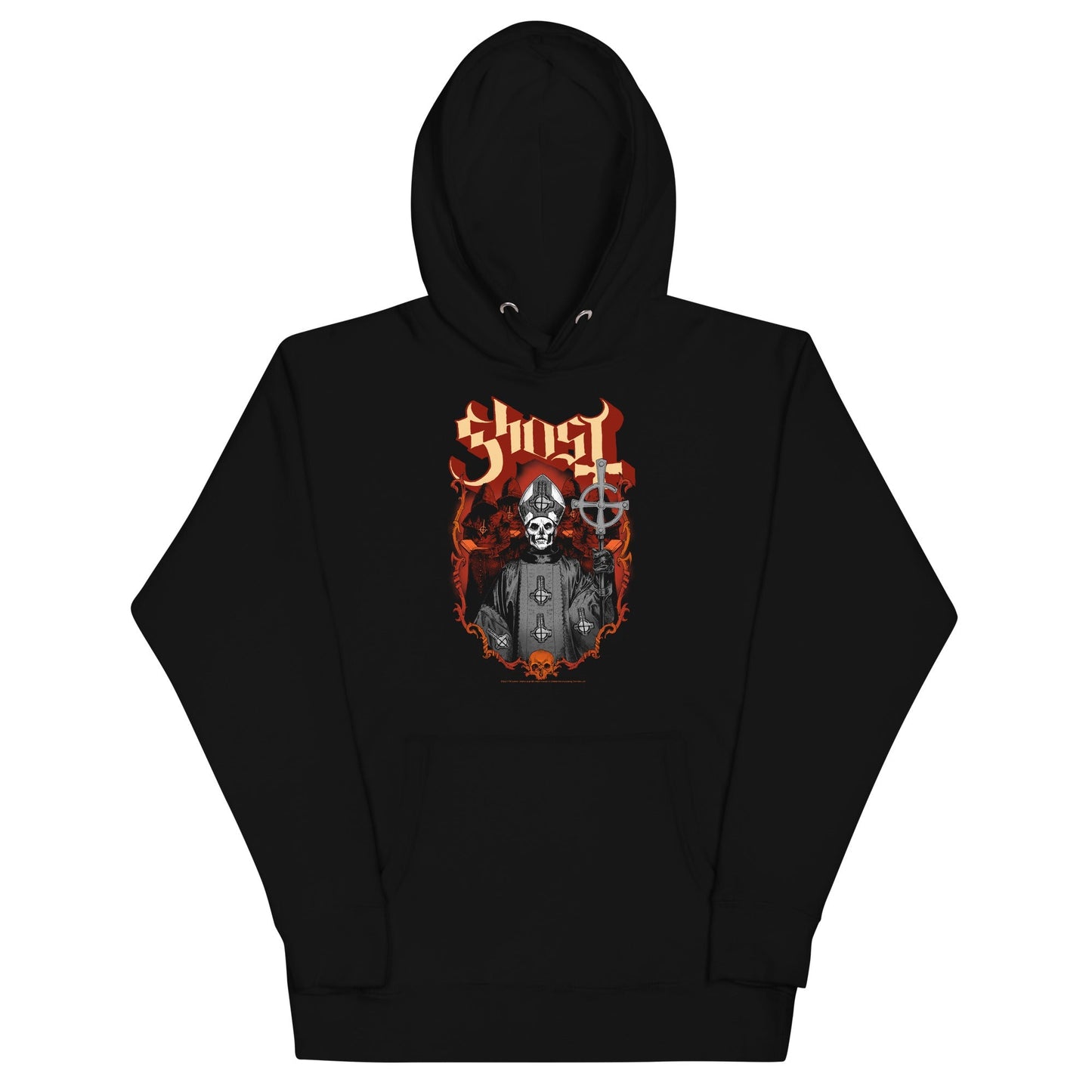 Ghost Skull and Robes Mens Officially Licensed Hoodie Black