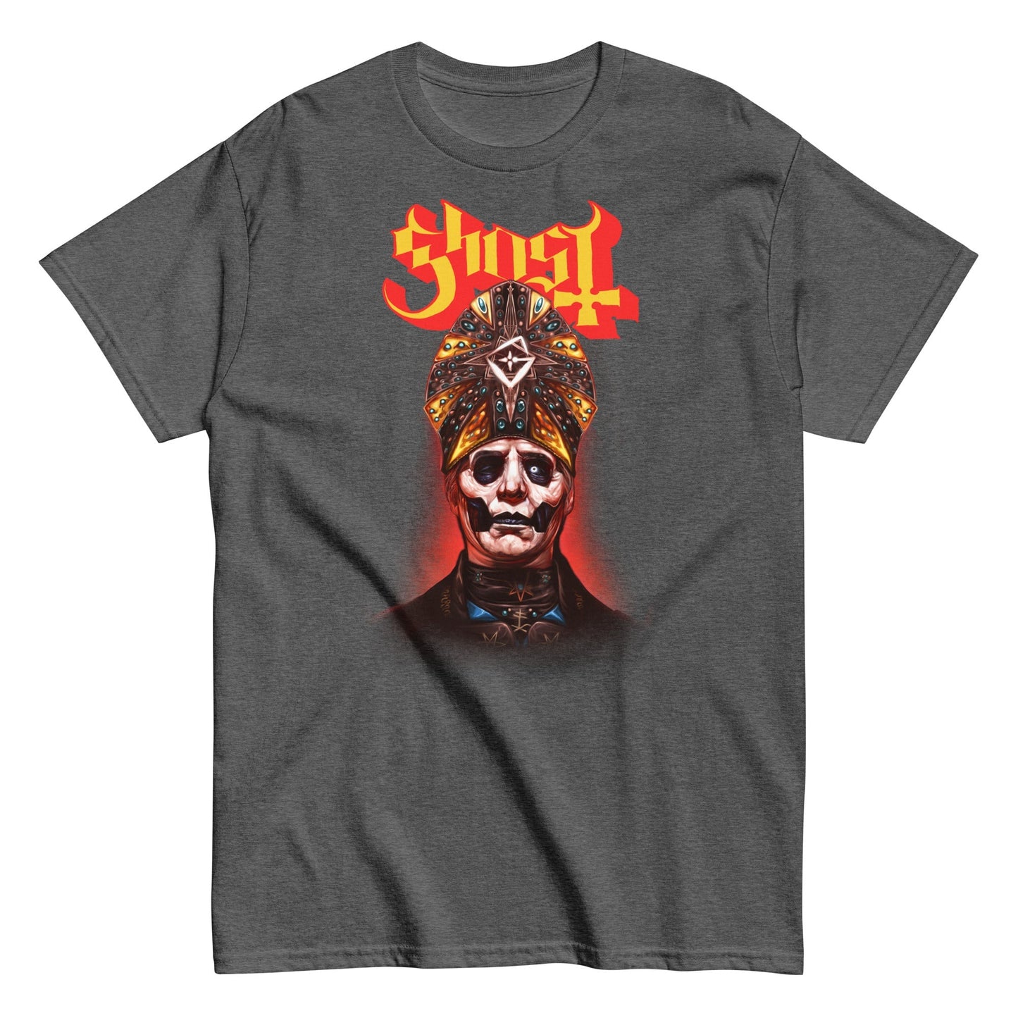 Ghost Red Glow Officially Licensed Mens T Shirt Charcoal