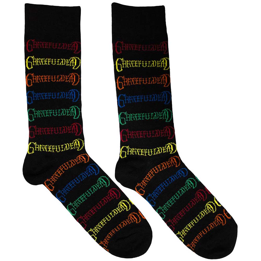Grateful Dead Coloured Logos Pattern Socks Officially Licensed