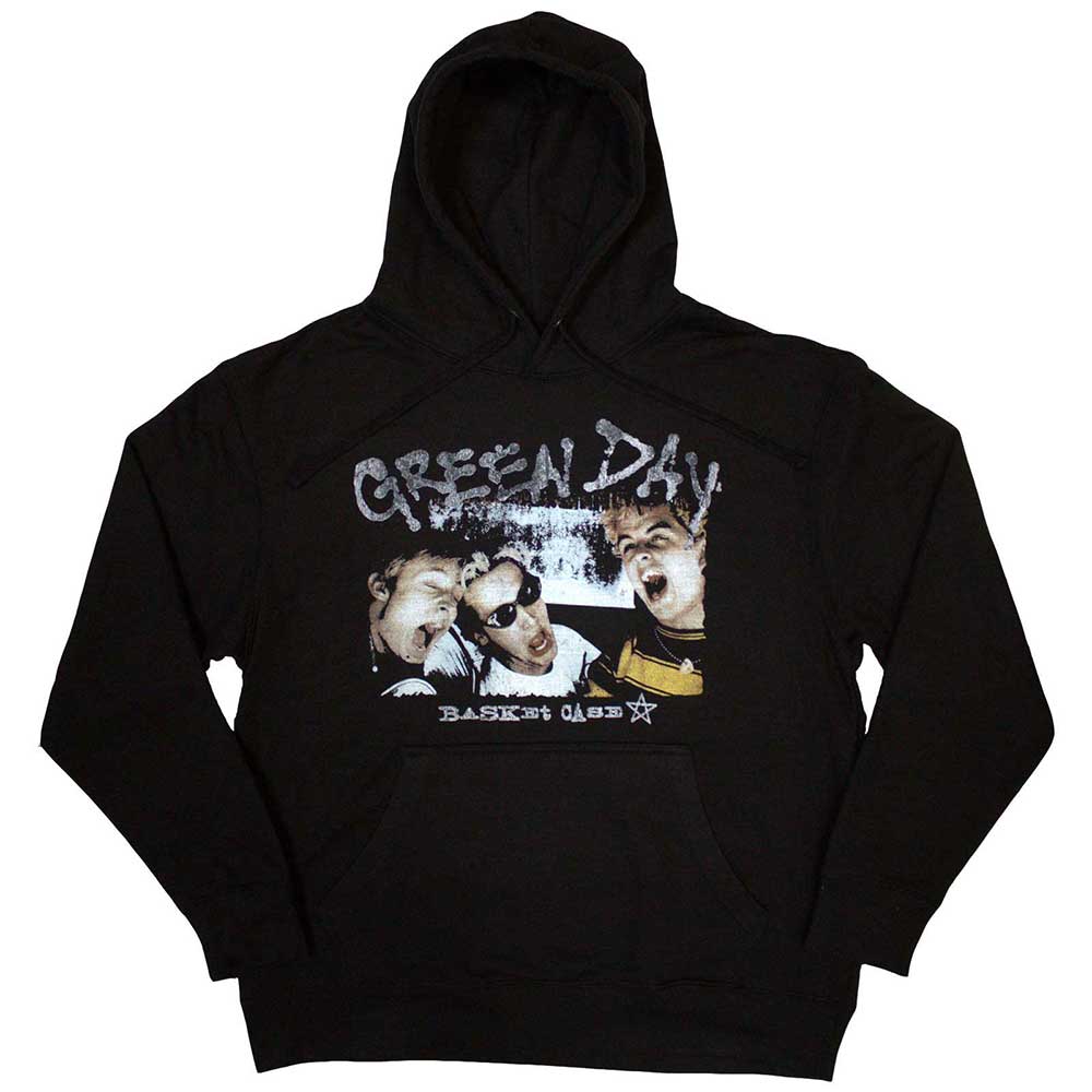 Green Day Basket Case Star Mens Hoodie Black