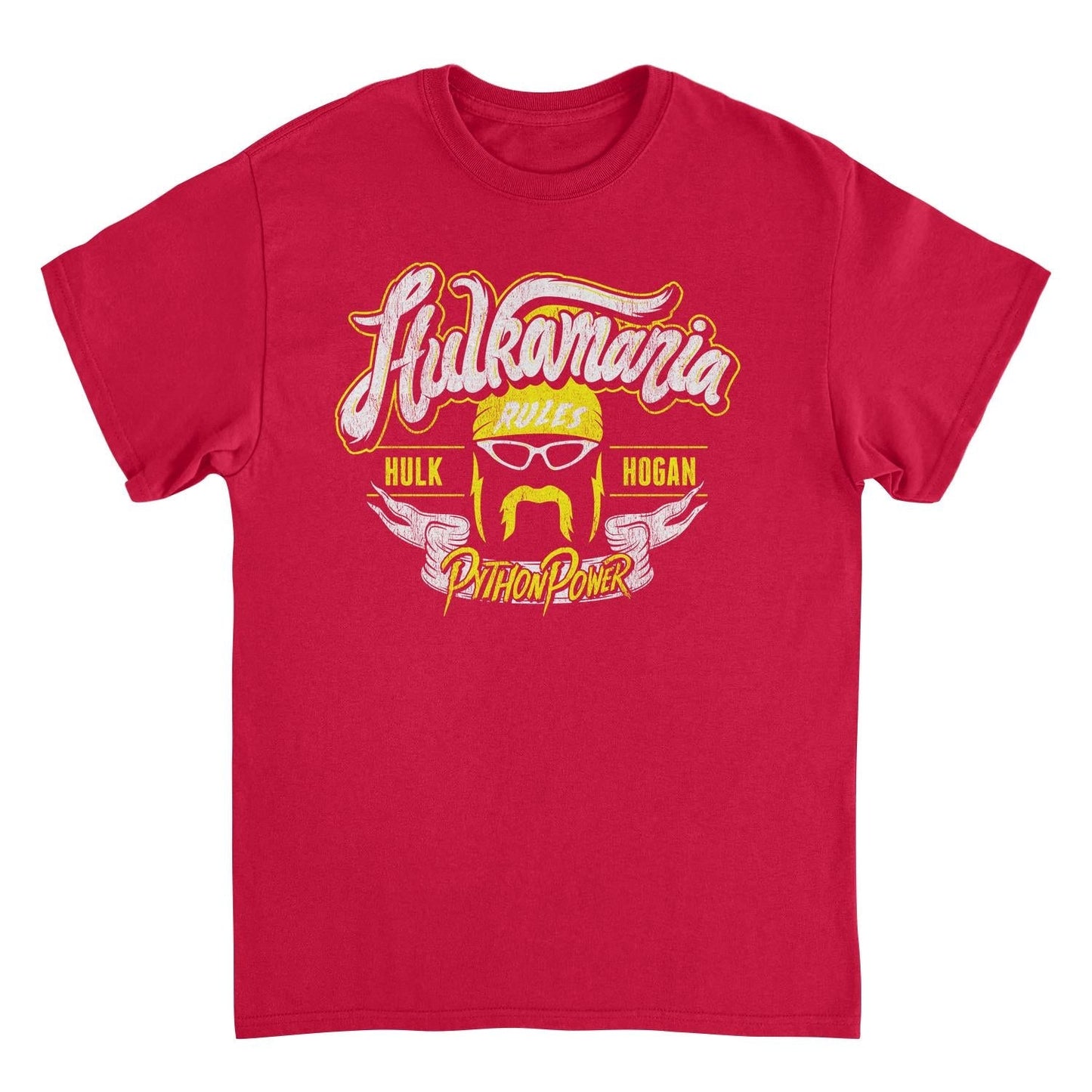 WWE Hulkamania Mens T Shirt Red Officially Licensed