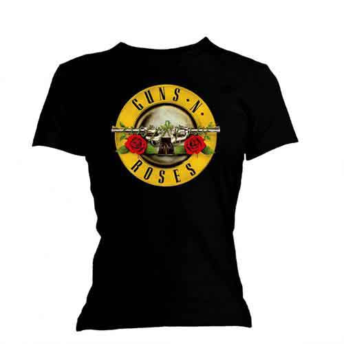 Guns N' Roses Classic Bullet Logo Womens T Shirt Officially Licensed