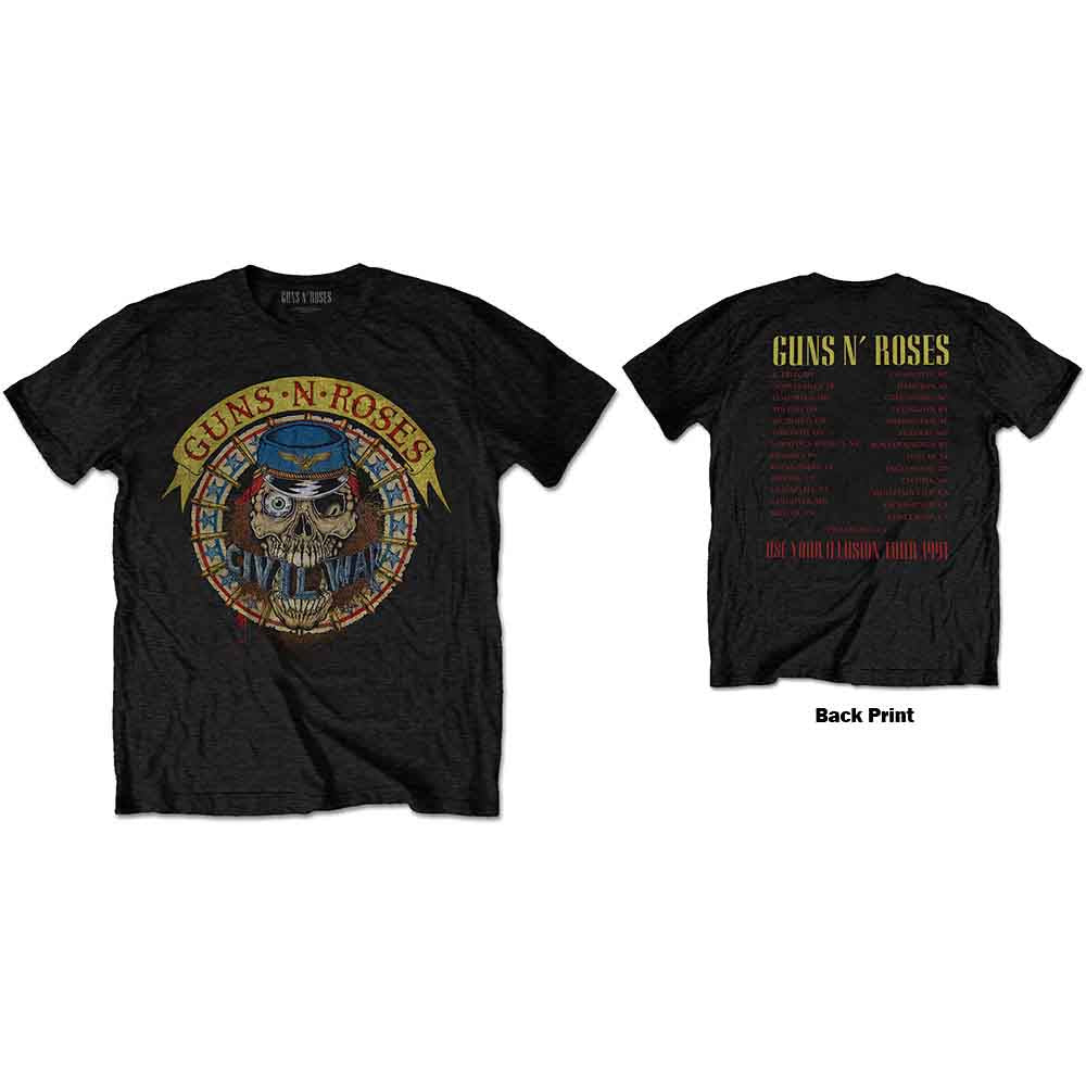 Guns N' Roses Skull Circle Mens T Shirt Officially Licensed