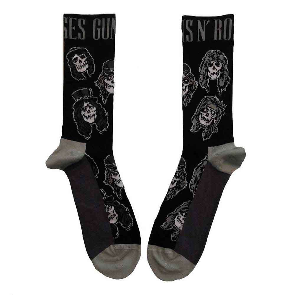 Guns N' Roses Skulls Band Monochrome Socks Officially Licensed