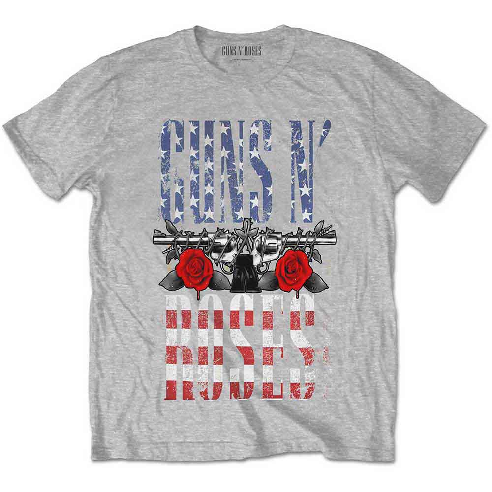 Guns N' Roses US Flag in Logo Mens T Shirt Officially Licensed