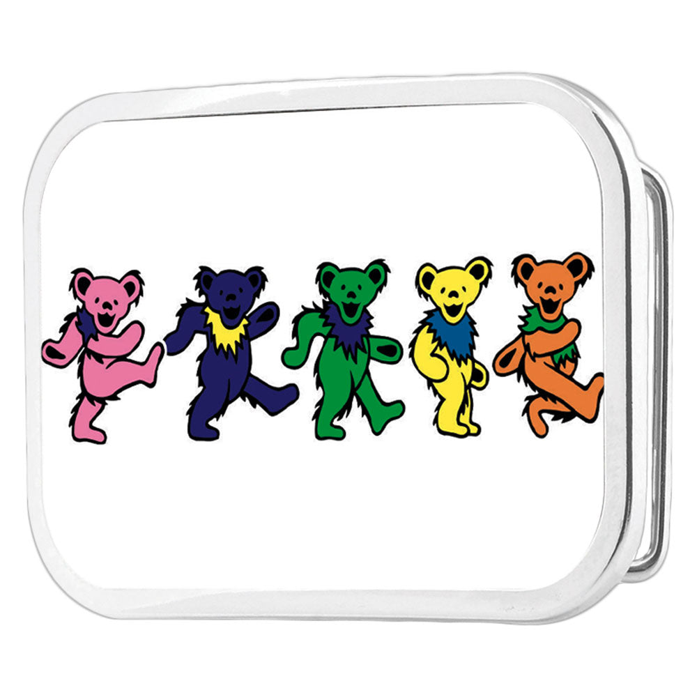 Grateful Dead Dancing Bears FCG Black Multi Color Chrome Rock Star Buckle