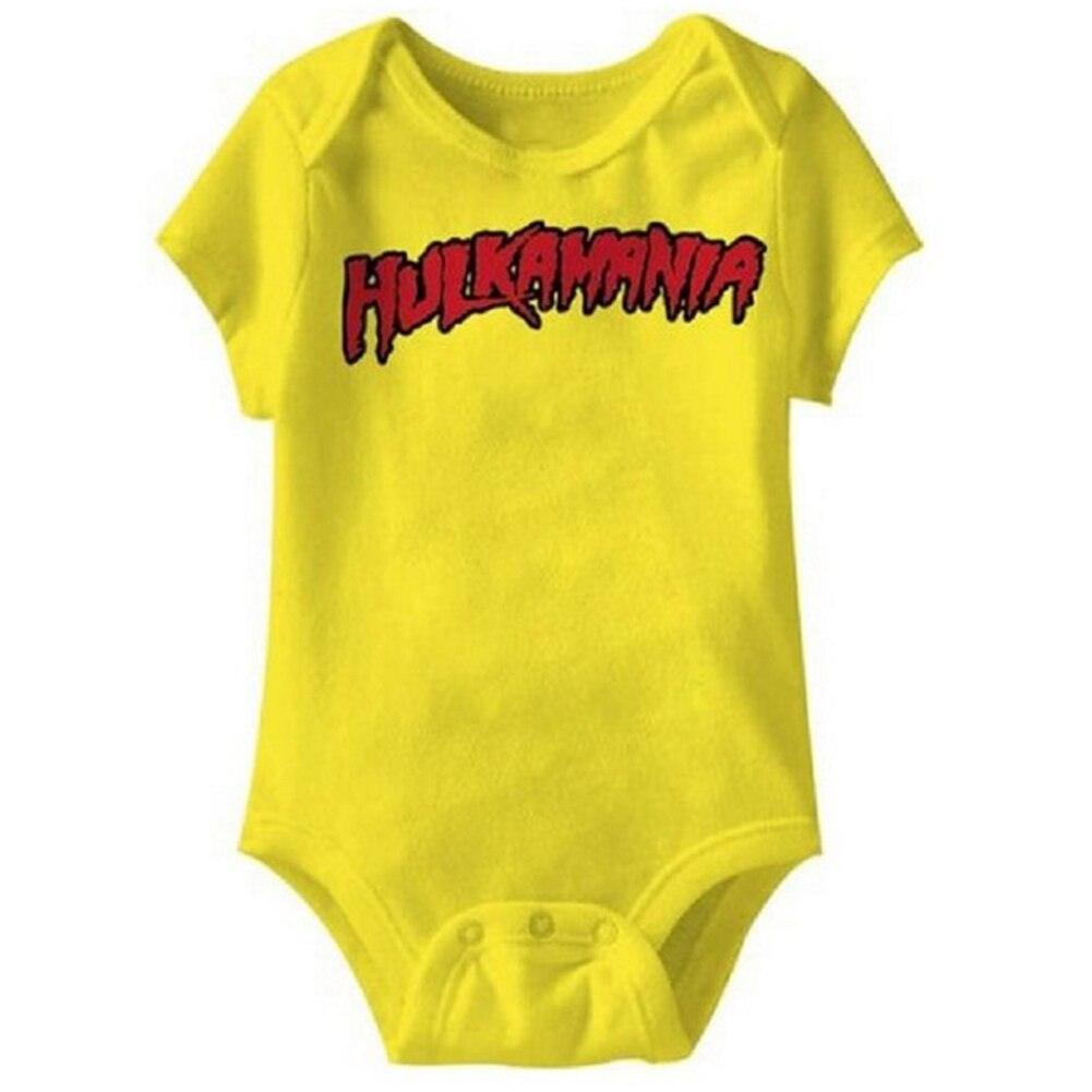 Hulk Hogan Logo Yellow Baby Romper