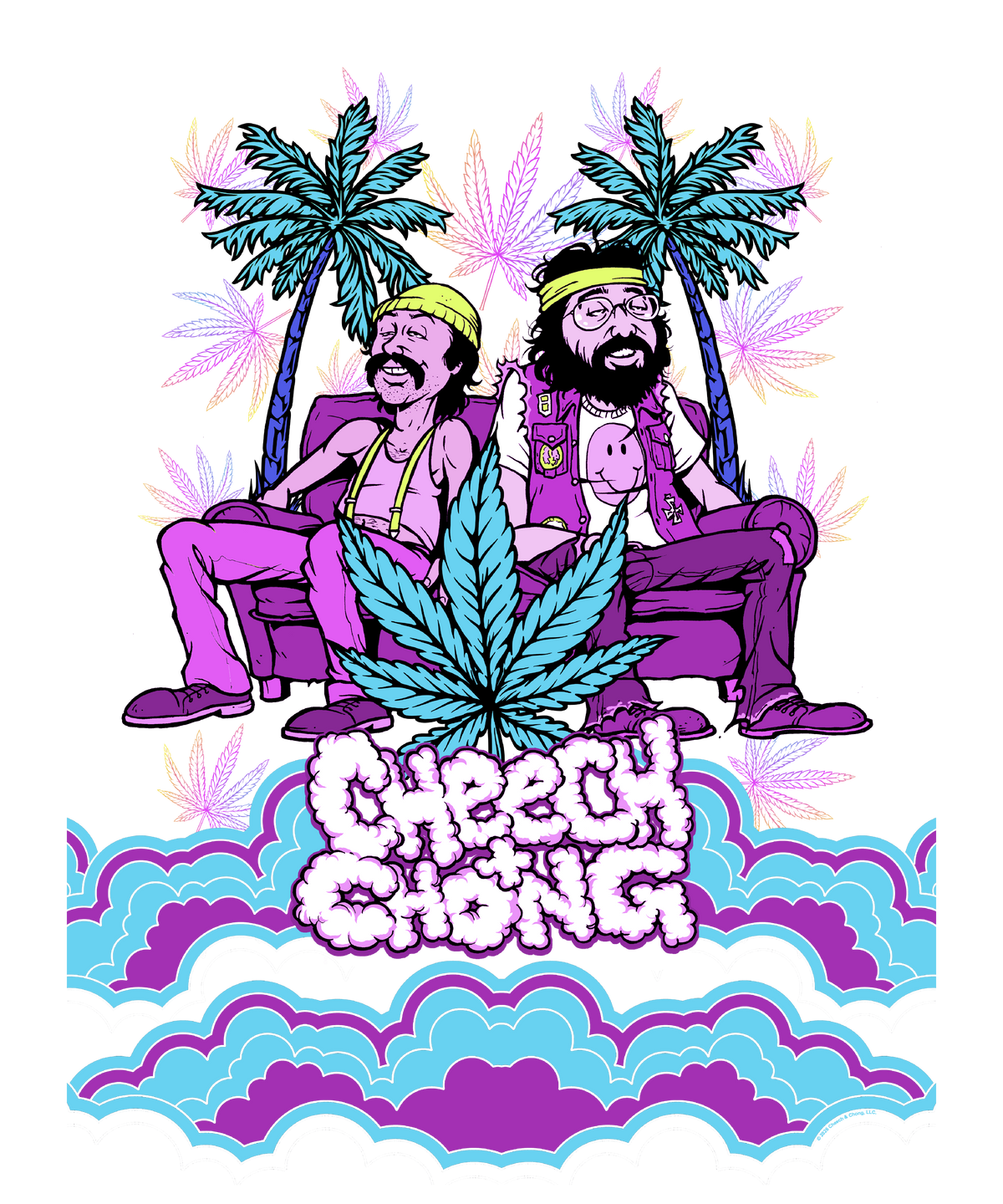 Cheech & Chong Cloud Logo Couch Cartoon Mens T Shirt Black Officially Licensed