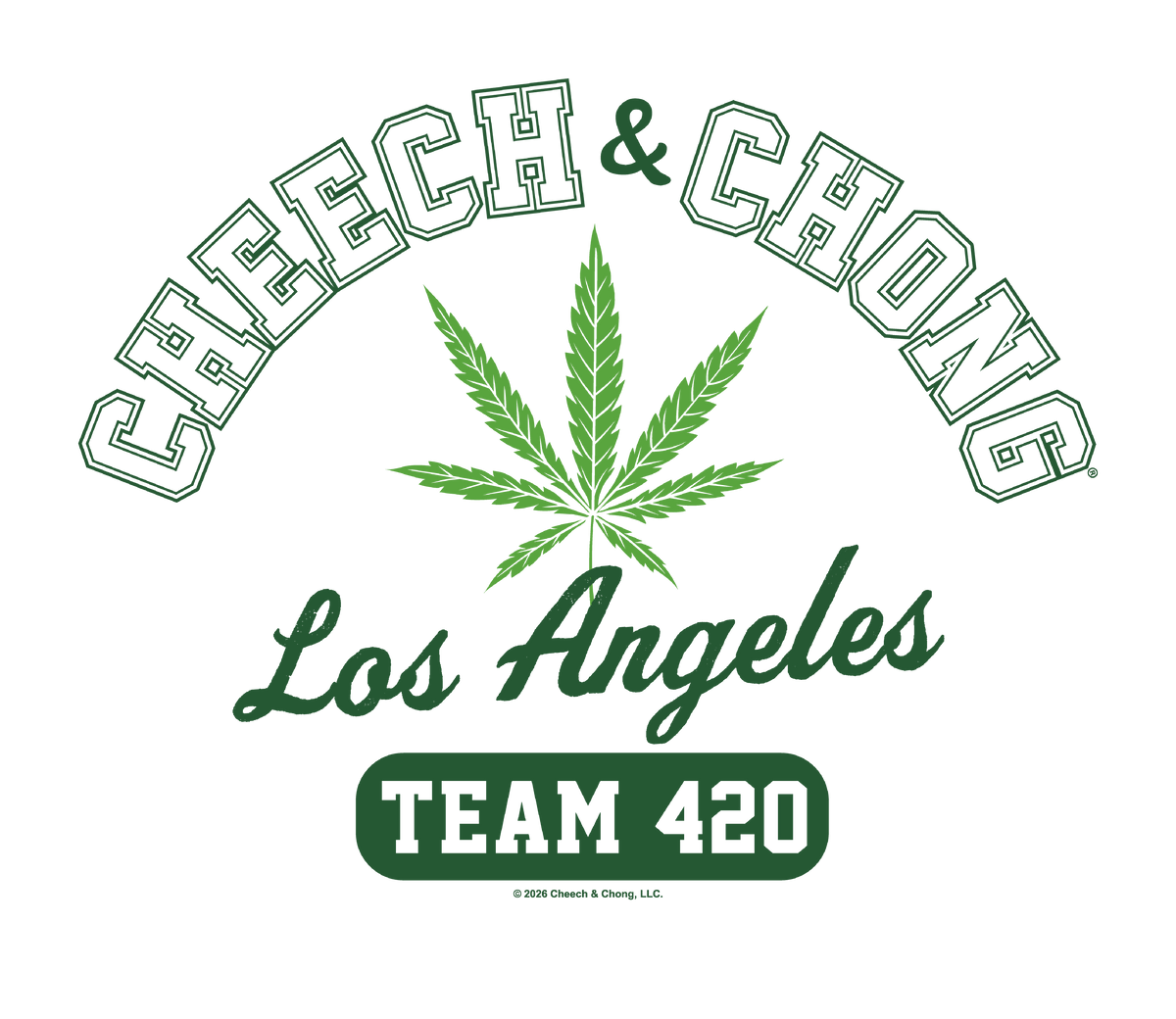 Cheech & Chong Los Angeles Team 420 Mens T Shirt Black Officially Licensed