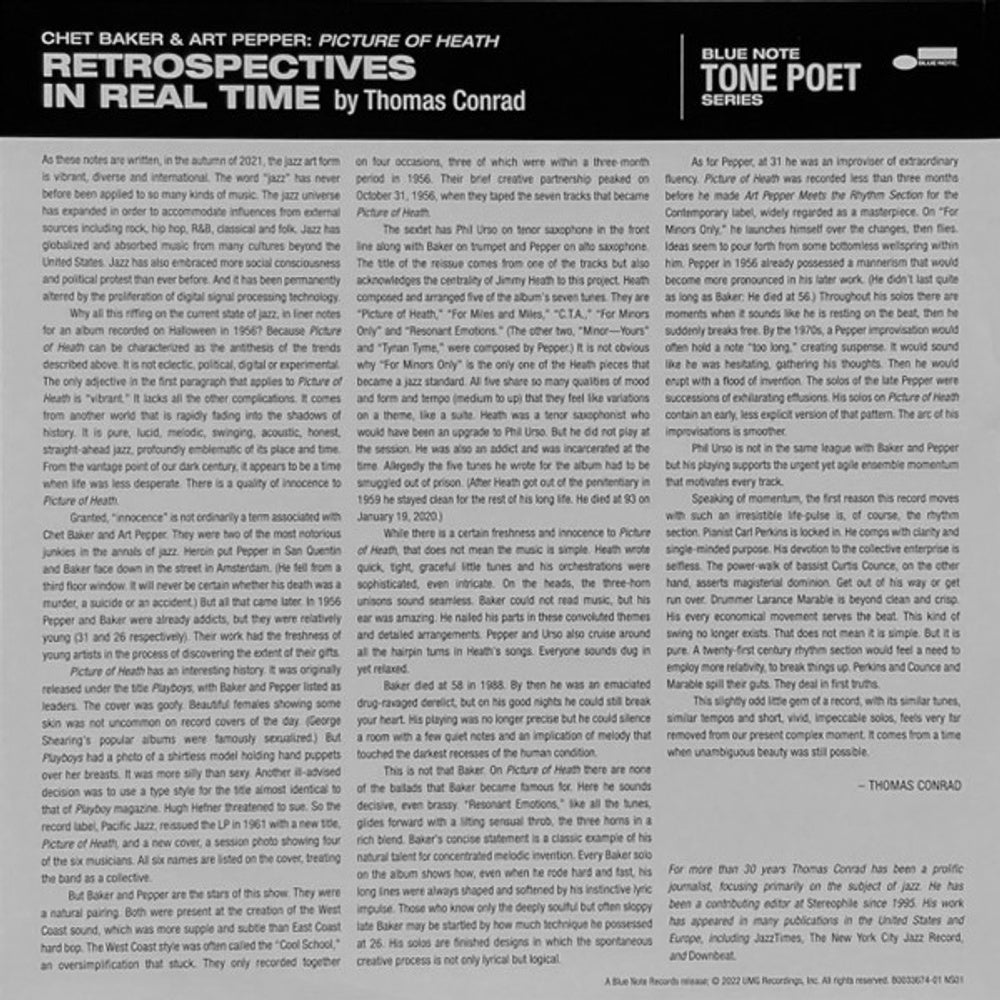 Chet Baker, Art Pepper, & Phil Urso – Picture Of Heath (LP Vinyl) Vinyl Record