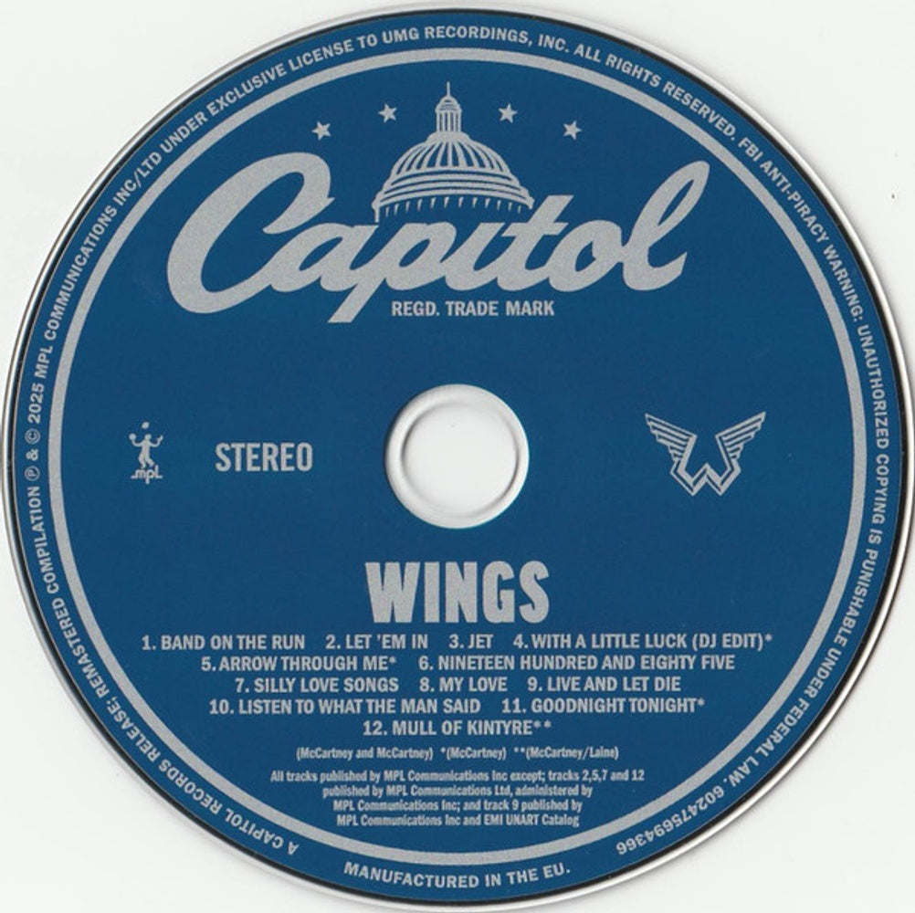 Paul McCartney And Wings – Wings (2025) - Music CD