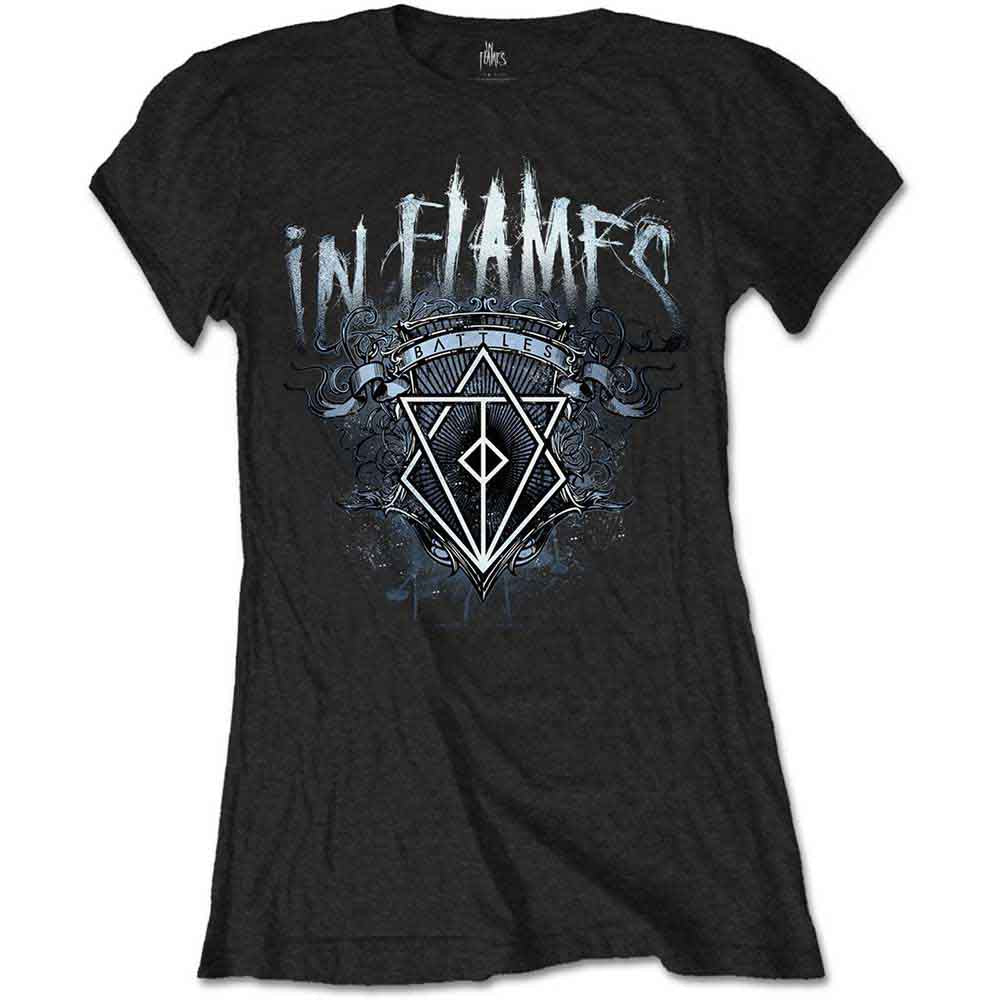 In Flames Battles Crest Womens T Shirt Officially Licensed