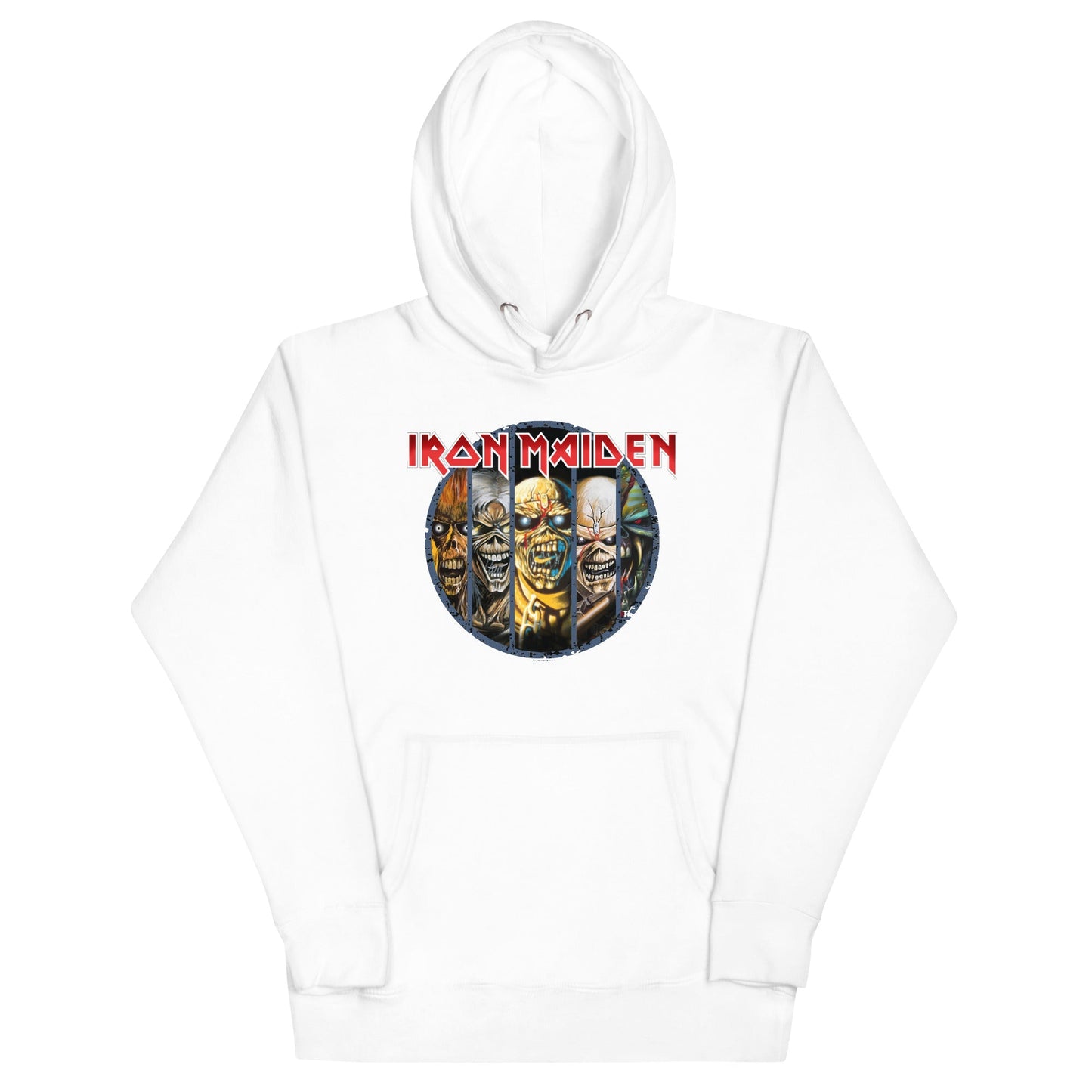 Iron Maiden Eddies Mens Officially Licensed Hoodie White