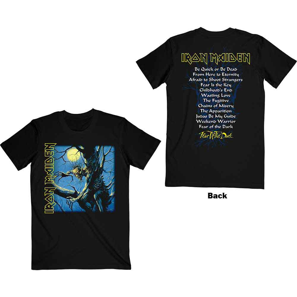 Iron Maiden Fear of the Dark Album Tracklisting Mens T Shirt Officially Licensed