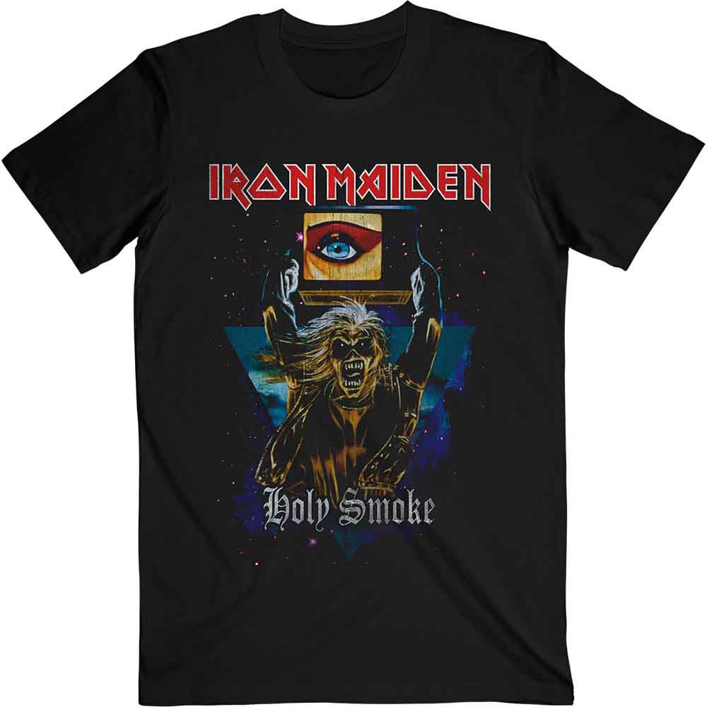 Iron Maiden Holy Smoke Space Triangle Mens T Shirt Officially Licensed