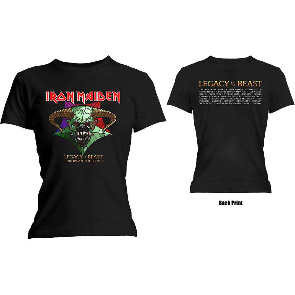 Iron Maiden Legacy of the Beast Tour Womens T Shirt Officially Licensed